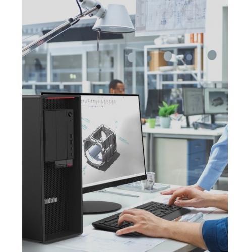 Lenovo ThinkStation P620 Workstation TR PRO 5945WX 32GB RAM 1TB SSD NVIDIA T400 4GB Black   AMD Ryzen Threadripper PRO 5945WX Dodeca Core   NVIDIA T400 4GB Graphics   32GB DDR4 RAM   AMD WRX80 Chipset   Keyboard And Mouse Included Alternate-Image8/500