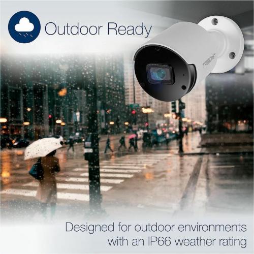 TRENDnet Indoor Outdoor 5MP H.265 PoE Bullet Network Camera, IP66 Rated Housing, IR Night Vision Up To 30m (98 Ft.), Security Surveillance Camera, MicroSD Card Slot (up To 256GB), White, TV IP1514PI Alternate-Image8/500