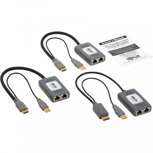 Tripp Lite By Eaton 2 Port DisplayPort To HDMI Over Cat6 Extender Kit, Pigtail Transmitter/2x Receivers, 4K 60 Hz, HDR, 4:4:4, 230 Ft. (70.1 M), TAA Alternate-Image8/500