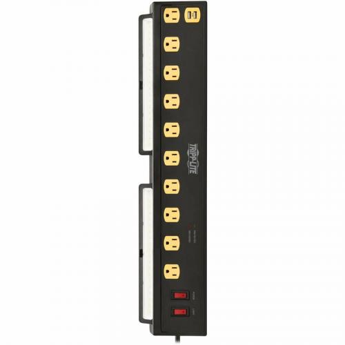Tripp Lite By Eaton Protect It! 10 Outlet Surge Protector With Swivel Light Bars   5 15R Outlets, 2 USB Ports, 6 Ft. (1.8 M) Cord, 1350 Joules, Black Alternate-Image8/500