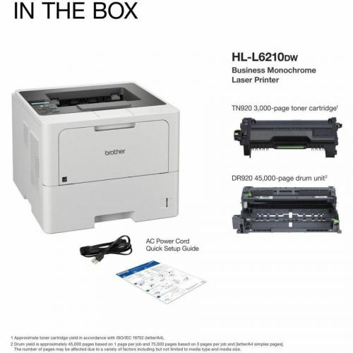 Brother HL L6210DW Business Monochrome Laser Printer With Large Paper Capacity, Wireless Networking, And Duplex Printing Alternate-Image8/500