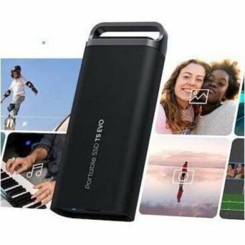 Samsung T5 EVO MU PH2T0S 2 TB Portable Solid State Drive   External   Black Alternate-Image8/500