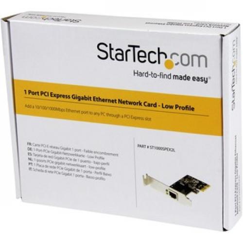 StarTech.com 1 Port PCI Express PCIe Gigabit NIC Server Adapter Network Card   Low Profile Bottom/500