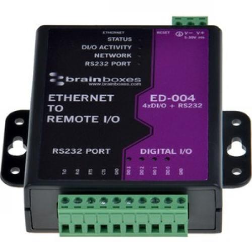Brainboxes   Ethernet To 4 Digital IO And RS232 Serial Port Bottom/500