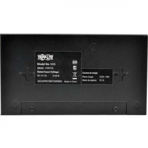 Tripp Lite By Eaton 5 Port 10/100/1000 Mbps Desktop Gigabit Ethernet Unmanaged Switch, Metal Housing Bottom/500