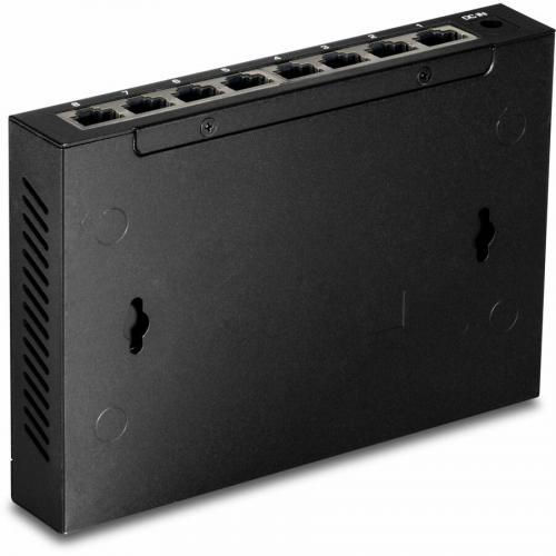TRENDnet 8 Port Unmanaged 2.5G Switch, 8 X 2.5GBASE T Ports, 40Gbps Switching Capacity, Backwards Compatible With 1000Mbps Devices, Fanless, Wall Mountable, Black, TEG S380 Bottom/500