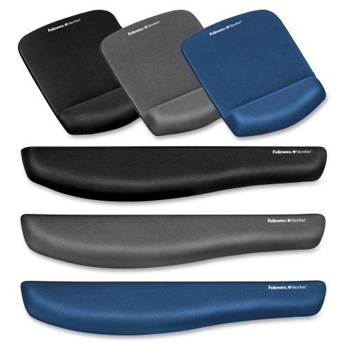 Fellowes PlushTouch&trade; Mouse Pad Wrist Rest With Microban&reg;   Blue Collections/500