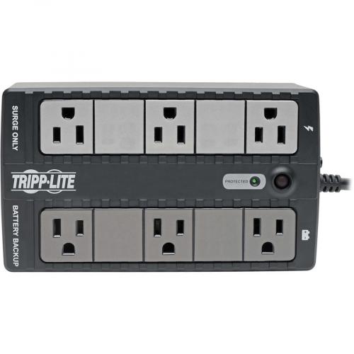 Tripp Lite By Eaton 350VA 210W Standby UPS   6 NEMA 5 15R Outlets, 120V, 50/60 Hz, USB, 5 15P Plug, Desktop/Wall Mount   Battery Backup Front/500