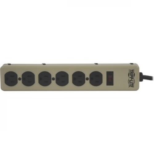 Tripp Lite By Eaton Industrial Power Strip Metal, 6 Outlet, 6 Ft. (1.8 M) Cord Front/500
