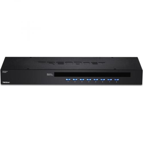 TRENDnet 8 Port USB/PS2 Rack Mount KVM Switch, TK 803R, VGA & USB Connection, Supports USB & PS/2 Connections, Device Monitoring, Auto Scan, Audible Feedback, Control Up To 8 Computers/Servers Front/500