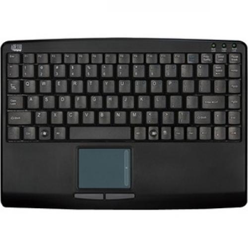 Adesso AKB 410UB Slim Touch Mini Keyboard With Built In Touchpad Front/500