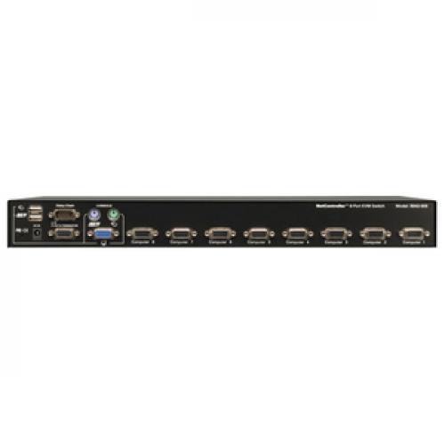 Tripp Lite By Eaton 8 Port 1U Rack Mount USB/PS2 KVM Switch With On Screen Display Front/500