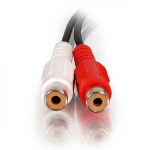 C2G 6in Value Series One 3.5mm Stereo Male To Two RCA Stereo Female Y Cable Front/500