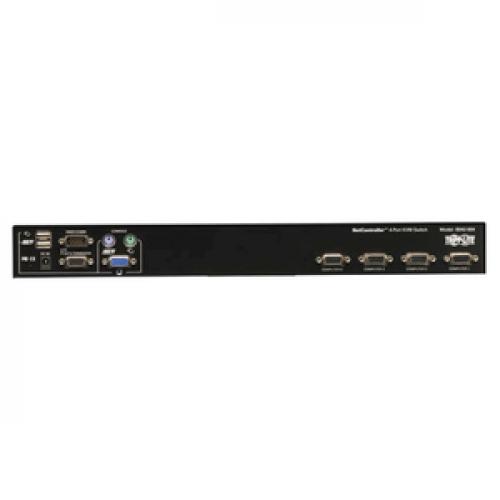 Tripp Lite By Eaton 4 Port 1U Rack Mount USB/PS2 KVM Switch With On Screen Display Front/500