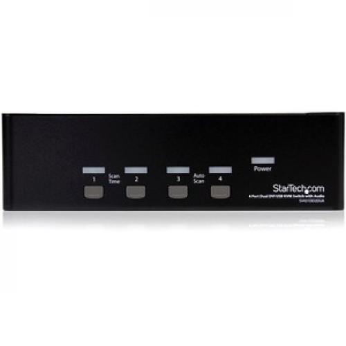 StarTech.com 4 Port Dual DVI USB KVM Switch W/ Audio & USB Hub Front/500
