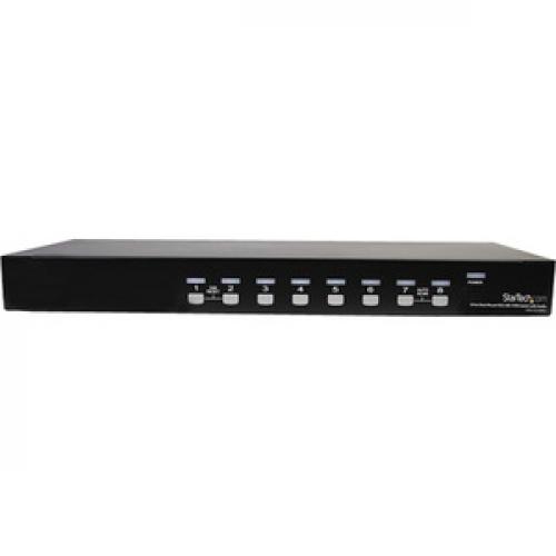 StarTech.com 8 Port Rackmount USB VGA KVM Switch W/ Audio Front/500