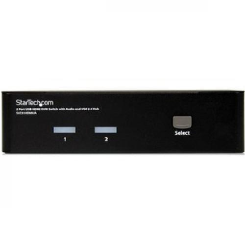 StarTech.com 2 Port USB HDMI KVM Switch W/ Audio & USB 2.0 Hub Front/500