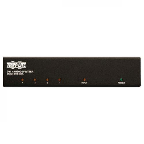 Tripp Lite By Eaton 4 Port DVI Splitter With Audio And Signal Booster   Single Link DVI I, 1920 X 1200 (1080p) @ 60 Hz, TAA Front/500