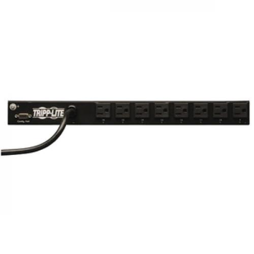 Tripp Lite By Eaton 1.4kW Single Phase Switched PDU   LX Interface, 120V Outlets (16 5 15R), 5 15P, 120V Input, 12 Ft. (3.66 M) Cord, 1U Rack Mount, TAA Front/500
