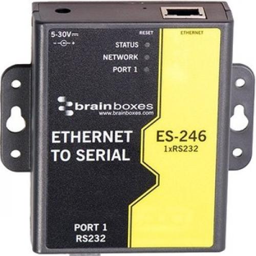 Brainboxes 1 Port RS232 Ethernet To Serial Adapter Front/500