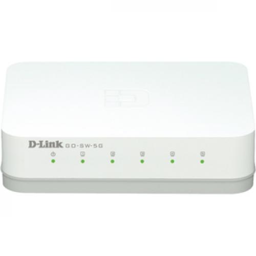 D Link GO SW 5G 5 Port Gigabit Unmanaged Desktop Switch Front/500