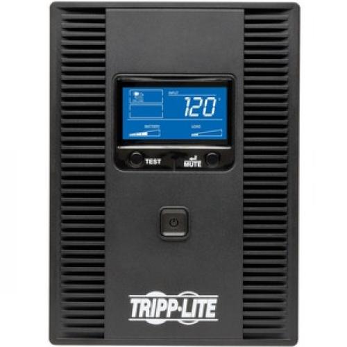 Tripp Lite By Eaton OmniSmart 1500VA 810W 120V Line Interactive UPS   10 Outlets, AVR, USB, LCD, Tower   Battery Backup Front/500