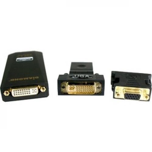 Diamond Multimedia USB 3.0 To VGA/DVI / HDMI Video Graphics Adapter Up To 2048?1152 / 1920?1080 (BVU3500) Front/500