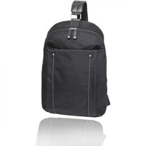 WIB Miami City Slim Backpack For Up To 14.1" Notebook , Tablet, EReader   Black   Twill Polyester Front/500