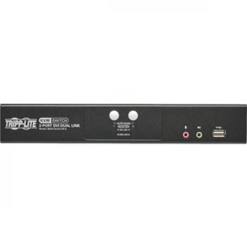 Tripp Lite By Eaton 2 Port DVI Dual Link / USB KVM Switch With Audio And Cables Front/500