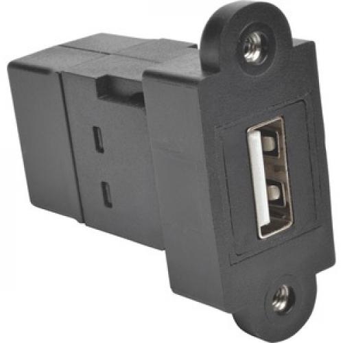Tripp Lite By Eaton USB 2.0 All In One Keystone/Panel Mount Coupler (F/F), Black Front/500