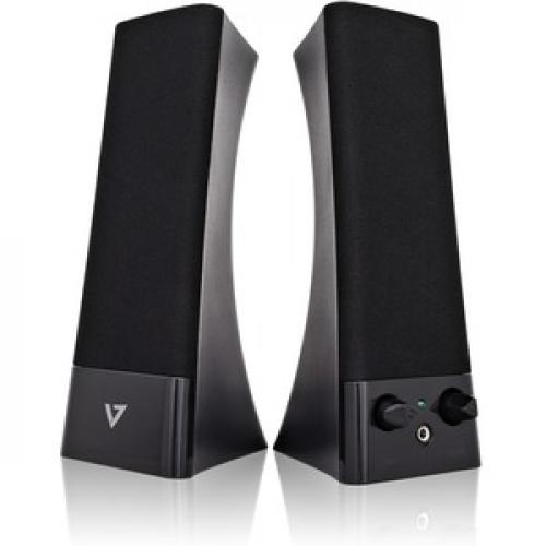 V7 SP2500 USB 6N Speaker System   5 W RMS   Black Front/500