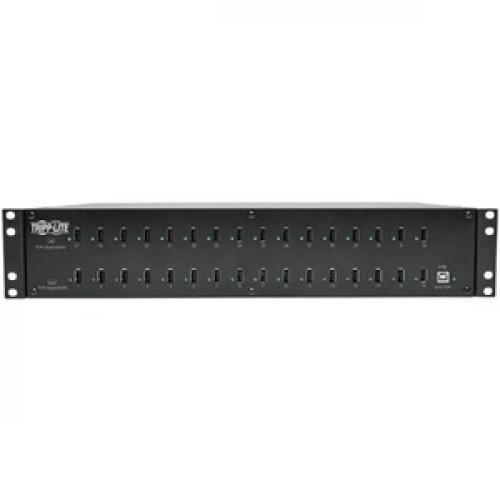 Tripp Lite By Eaton 32 Port USB Charging Station With Syncing, 5V 80A (400W) USB Charger Output, 2U Rack Mount Front/500