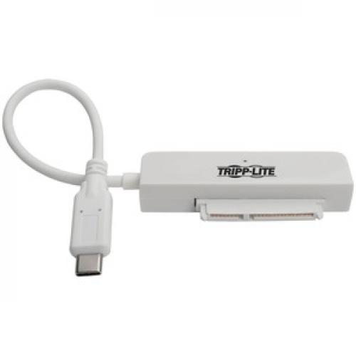 Tripp Lite By Eaton USB 3.1 Gen 1 (5 Gbps) USB C To SATA III Adapter Cable With UASP, 2.5 In. SATA Hard Drives, Thunderbolt 3 Compatible, White Front/500