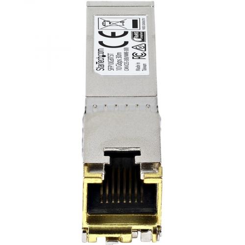 StarTech.com MSA Uncoded SFP+ Module   10GBASE T   10GE Gigabit Ethernet SFP+ SFP To RJ45 Cat6/Cat5e Transceiver Module   30m Front/500