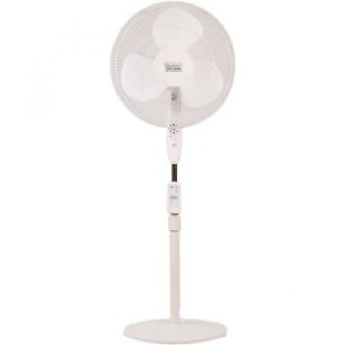 Black & Decker 16 In. Stand Fan With Remote, White Front/500
