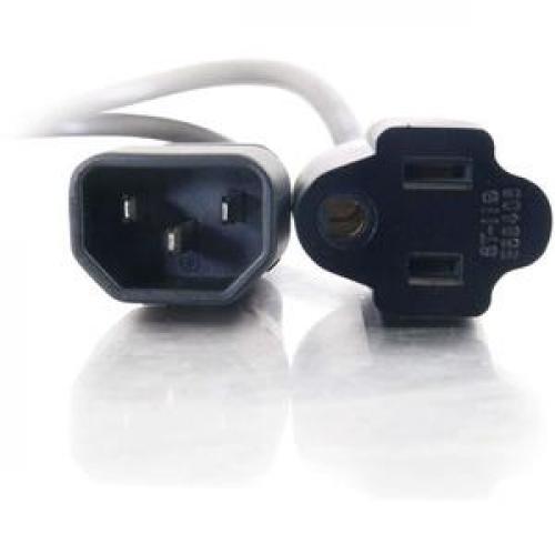 C2G 1ft Monitor Power Cord   18 AWG   IEC320C14 To NEMA 5 15R Front/500