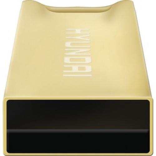 Hyundai Bravo Deluxe 16GB High Speed Fast USB 2.0 Flash Memory Drive Thumb Drive Metal, Gold Front/500