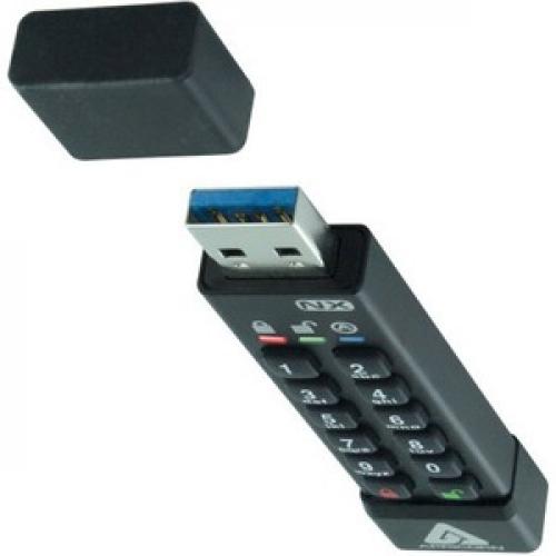 Apricon Aegis Secure Key 3NX: Software Free 256 Bit AES XTS Encrypted USB 3.1 Flash Key With FIPS 140 2 Level 3 Validation, Onboard Keypad, And Up To 25% Cooler Operating Temperatures. Front/500