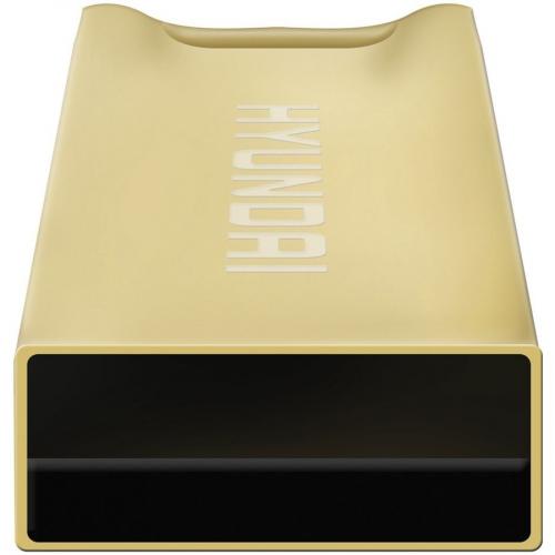 Hyundai Bravo Deluxe 32GB High Speed Fast USB 2.0 Flash Memory Drive Thumb Drive Metal, Gold Front/500