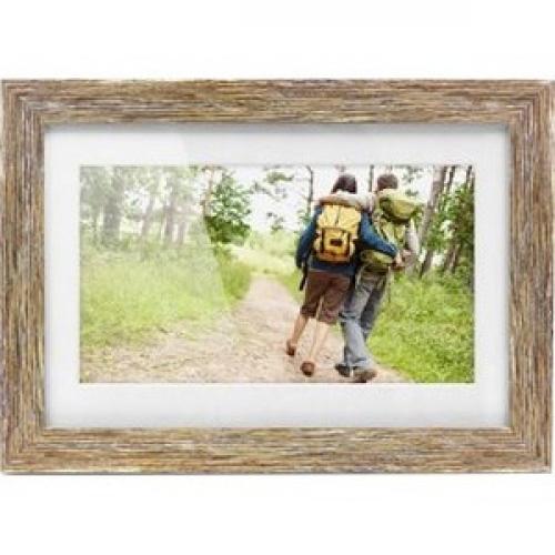 Aluratek 10 Inch Distressed Wood Digital Photo Frame With Auto Slideshow Feature Front/500
