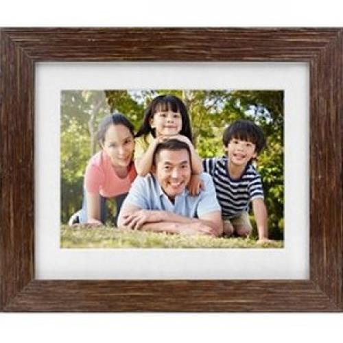 Aluratek 8 Inch Distressed Wood Digital Photo Frame With Auto Slideshow Feature Front/500