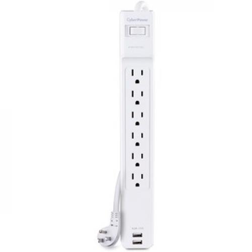 CyberPower CSP606U42A Professional 6   Outlet Surge With 900 J Front/500