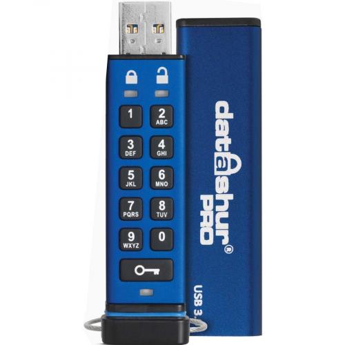 IStorage DatAshur PRO 8 GB | Secure Flash Drive | FIPS 140 2 Level 3 Certified | Password Protected | Dust/Water Resistant | IS FL DA3 256 8 Front/500