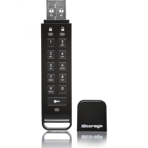 IStorage DatAshur Personal2 8 GB | Secure Flash Drive | Password Protected | Portable | Military Grade Hardware Encryption | USB 3.0 | IS FL DAP3 B 8 Front/500