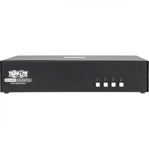 Tripp Lite By Eaton Secure KVM Switch, 4 Port, Dual Monitor, DVI To DVI, NIAP PP3.0 Certified, Audio, CAC Support Front/500