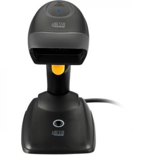 Adesso NUSCAN 2500TB Bluetooth Spill Resistant Antimicrobial 2D Barcode Scanner Front/500