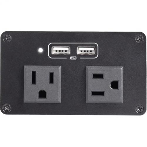 StarTech.com Power Outlet Module For Conference Table Connectivity Box   2x AC Power And 2x USB A   Power And Charging Hub Front/500