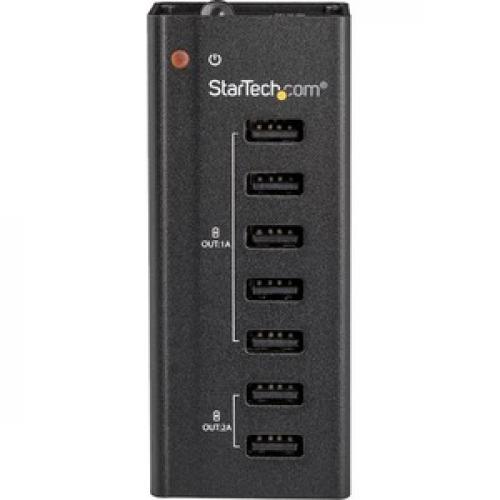 StarTech.com 7 Port USB Charging Station With 5x 1A Ports And 2x 2A Ports   USB Charging Strip For Multiple Devices   Smart Charging Capabilities   Wall Mount Bracket Front/500