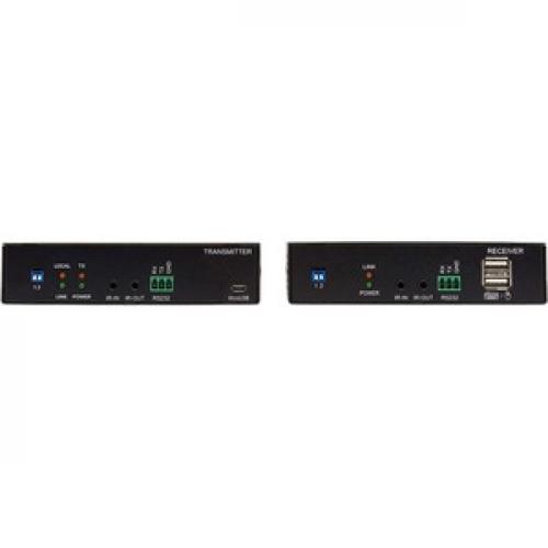 Tripp Lite By Eaton HDMI Over Fiber Extender Kit, Transmitter/Receiver, 4K 60 Hz, 4:4:4, RS 232, IR, Multimode LC, 985 Ft. (300 M), TAA Front/500