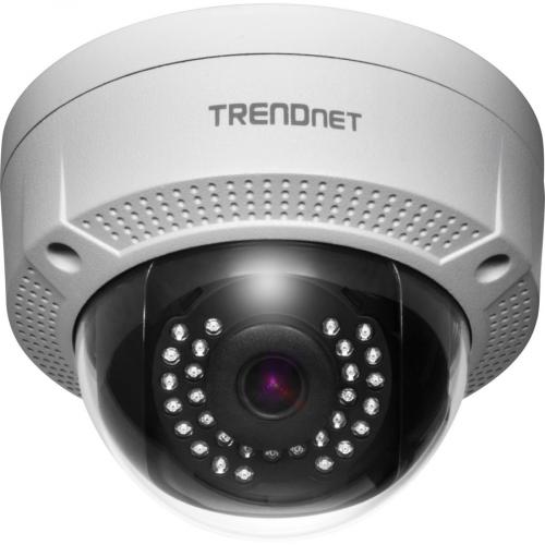 TRENDnet Indoor/Outdoor 4MP H.265 PoE IR Dome Network Camera, TV IP1329PI, 2560 X 1440, Security Camera With Night Vision Up To 30m (98 Ft), IP67 Rated, Free IOS And Android Mobile Apps Front/500